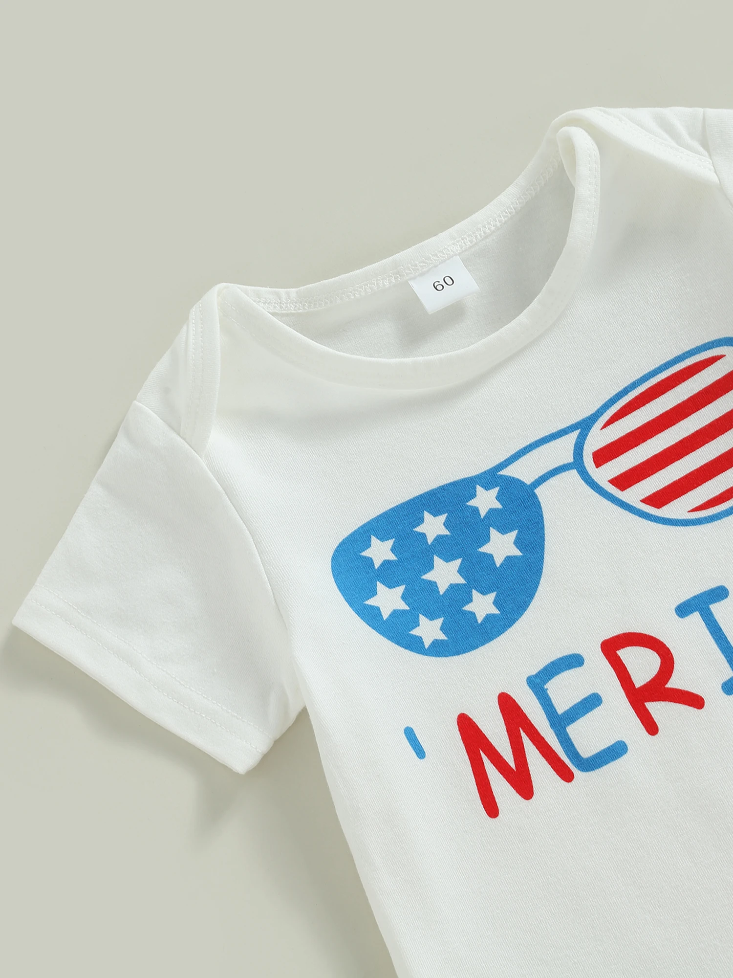 

American Flag Baby Boy Clothes Set with USA Letter Print Romper and Star Stripe Shorts Perfect for 4th of July Celebrations