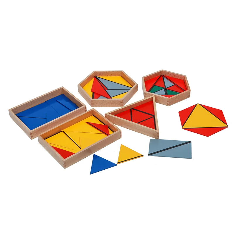 

Kids Wooden Montessori Toys Infant and Toddler Learning Material Early Educational Teaching Aids Construction Triangles