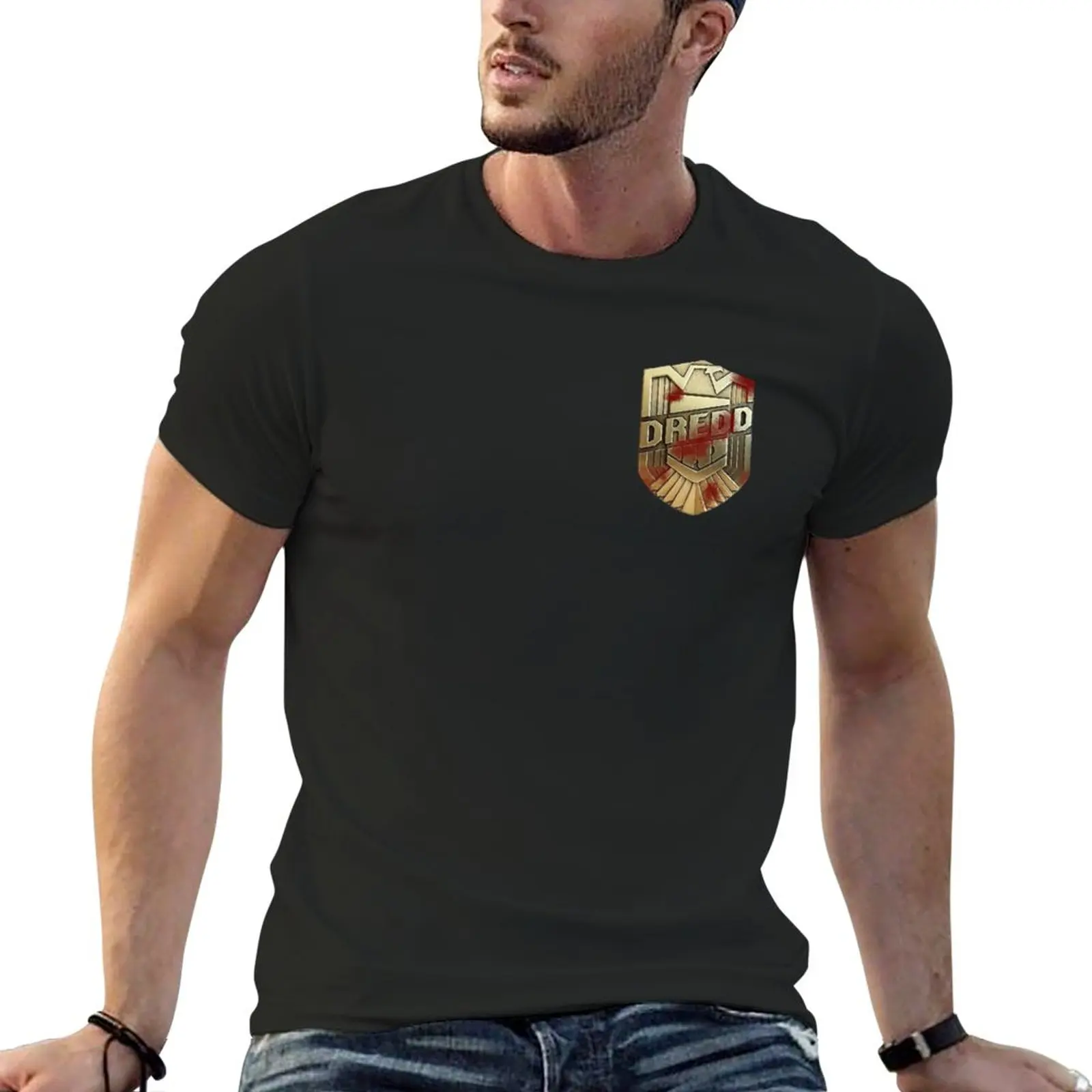 

New judge dredd badge T-Shirt summer top sports fan t-shirts mens graphic t-shirts hip hop