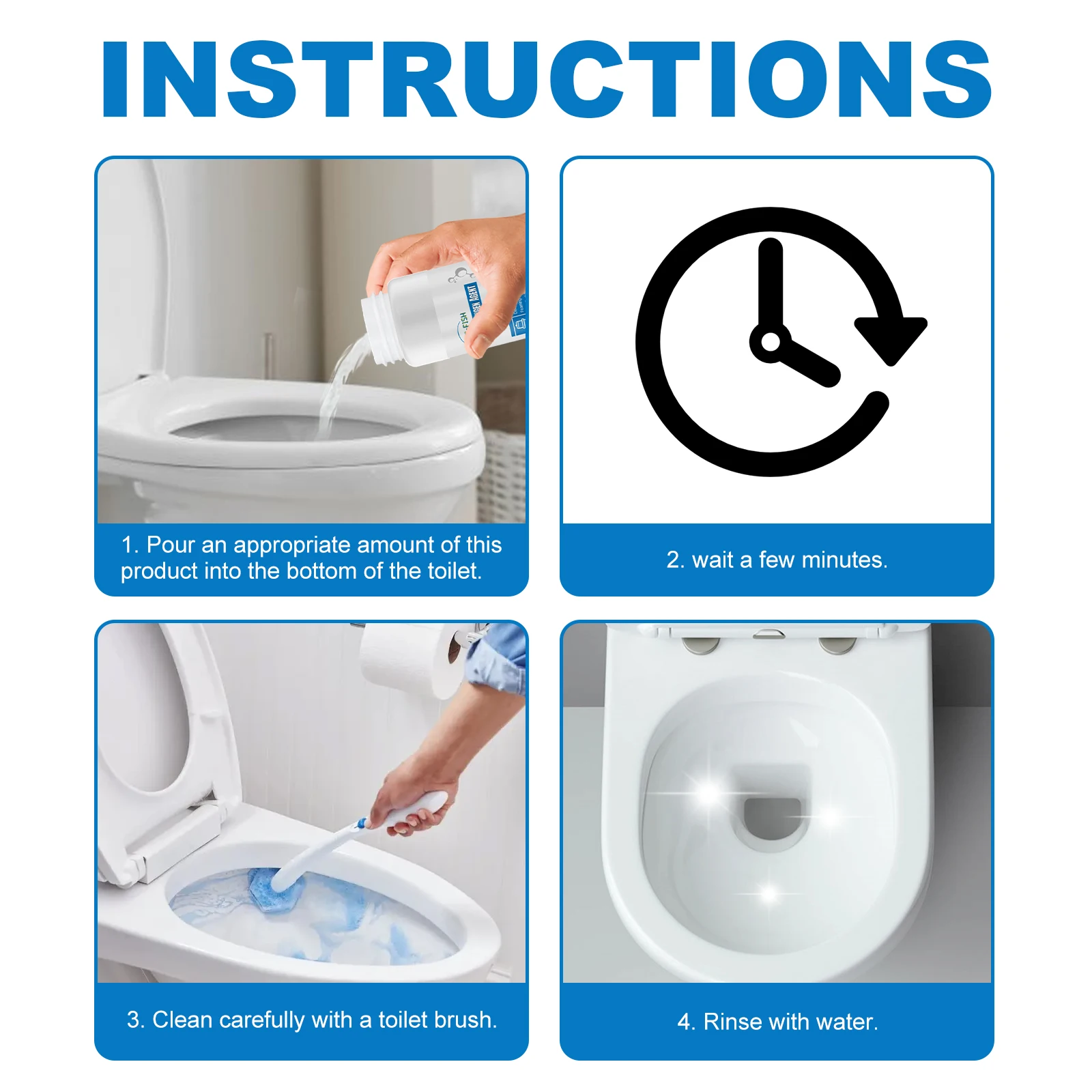 JUE-FISH Toilet Active Oxygen Agent Toilet Cleaning Pipe Unclogging Agent Sewer Unclogging Kitchen Sink Drain Cleaning