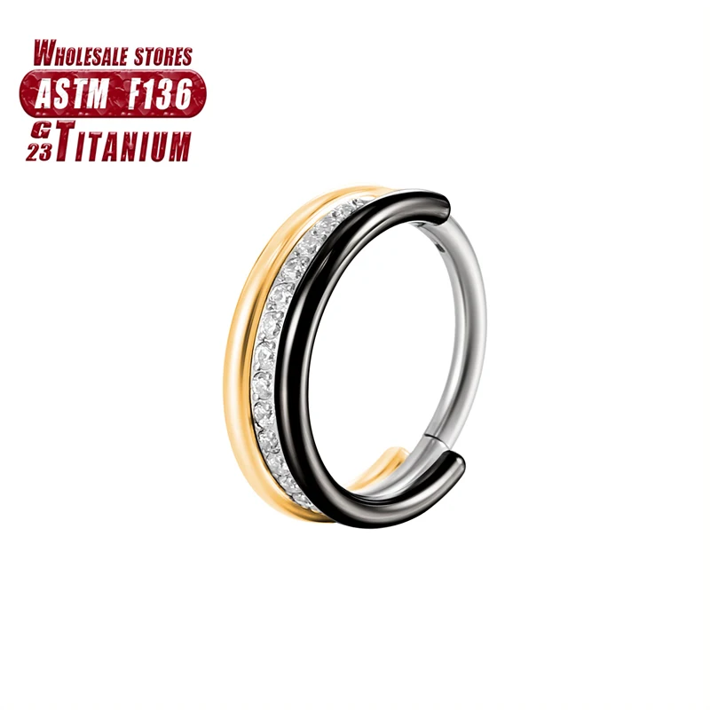 F136 Titan-Nasenring, Implantatqualität, aufklappbare, nahtlose Ohrringe, Clicker-Creolenring für Knorpel, Helix, Rook, Septum, Daith, Tragus – Detail 20