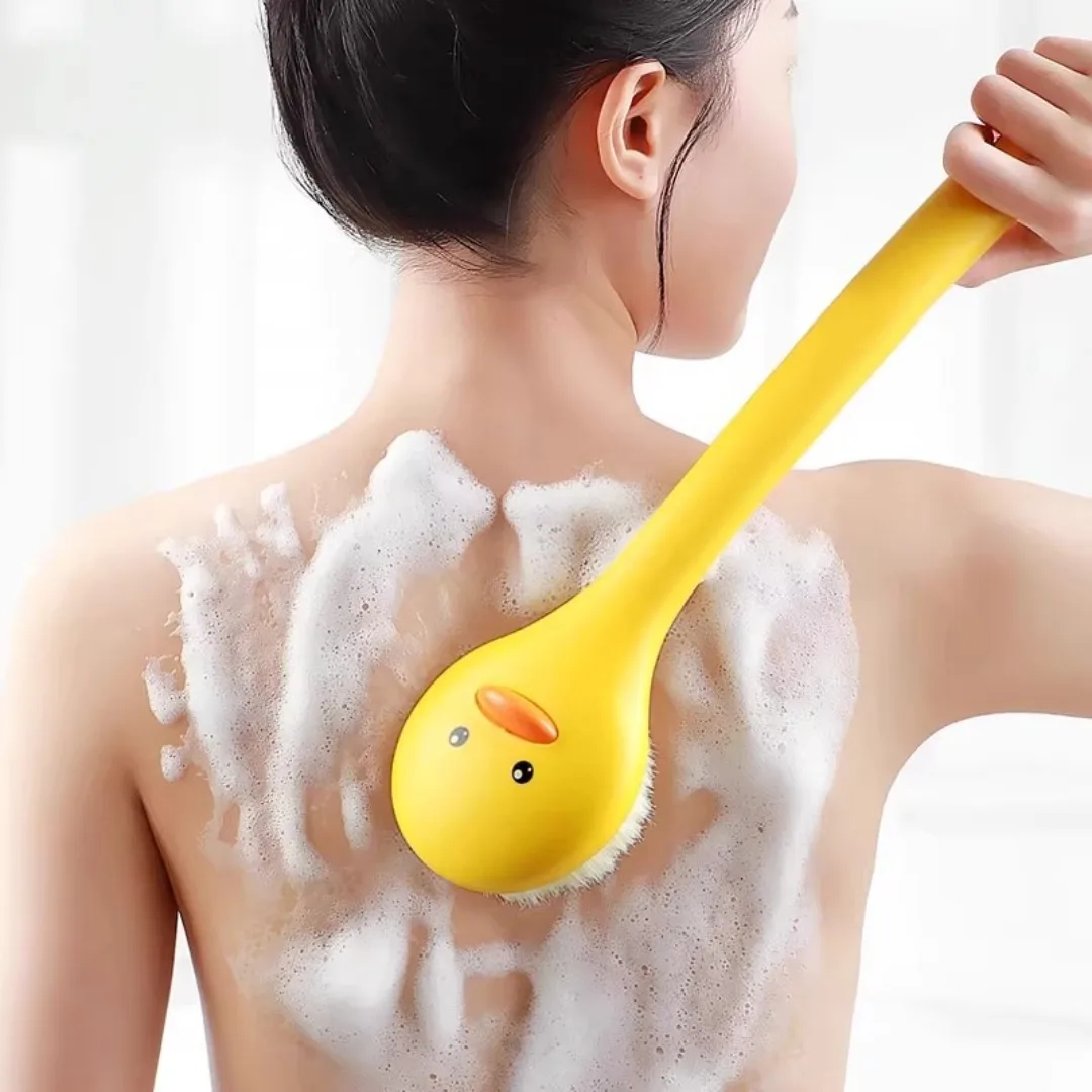 1PC Soft Bath Back Scrubber Brush Bath Shower Nylon Scrubbing Brush with Handle Exfoliating Body Scrub Skin Massager Bath Tools