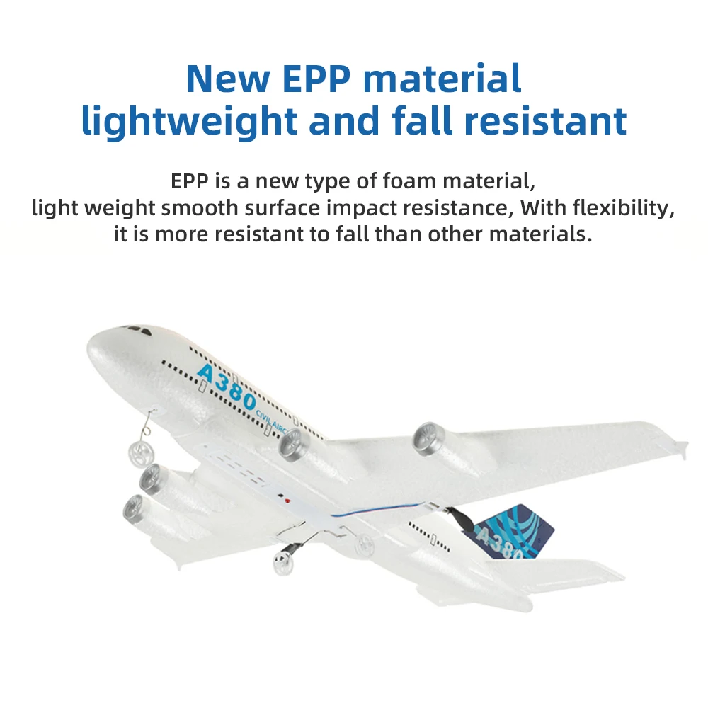 2023 Newest A380 RC Plane 3CH 2.4G EPP Remote Control Machine Airplane Fixed-wing RTF RC Aircraft Model Kid Outdoor Toy for Boys 3