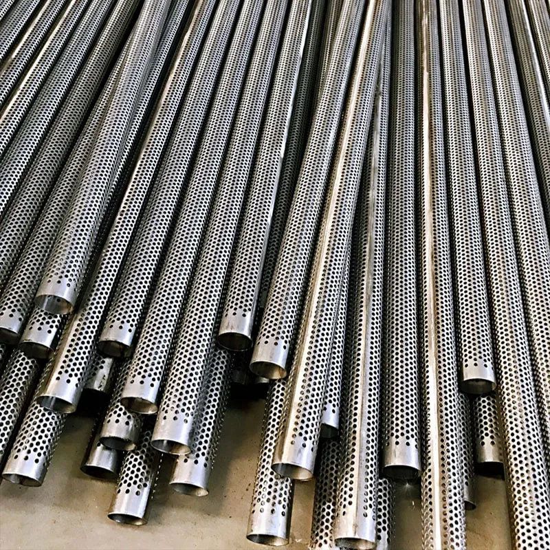1 meter length SS304 stainless steel metal filter tubes pipes cylinder with holes punch industrial for exhaust silencer