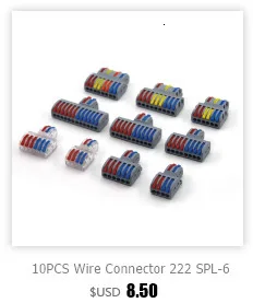 Description Picture 4 of item1PC 225 Series Wire Connectors Plug-in Electrical Terminal Block Spliceable One In Multiple Out Splitter Guide Rail Junction Box