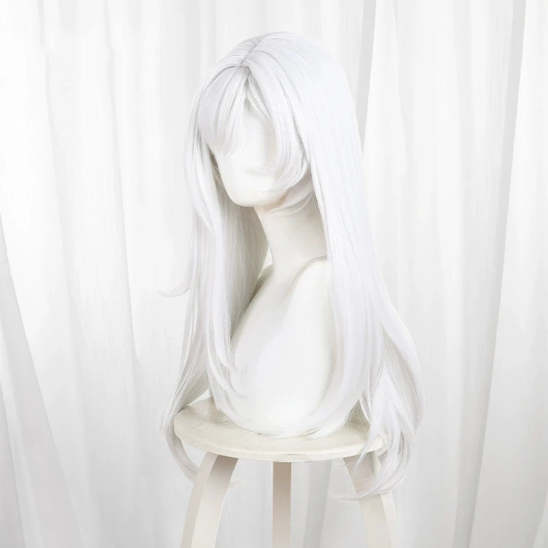 Generic White Long Heat-Resistant Synthetic Wig for Cosplay Events