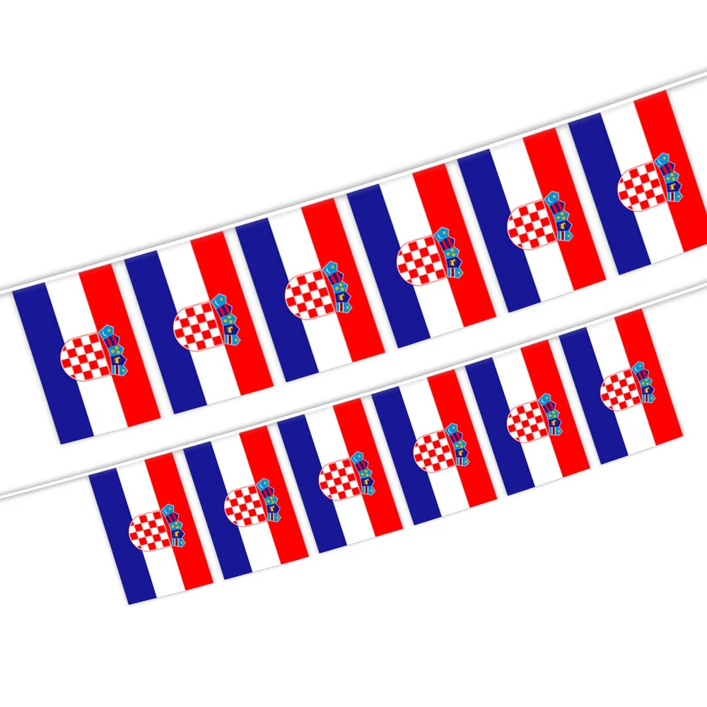 

Aerlxemrbrae 20pcs/lot Croatia bunting flags 14x21cm Pennant Croatia String Banner Buntings Festival Party Holiday