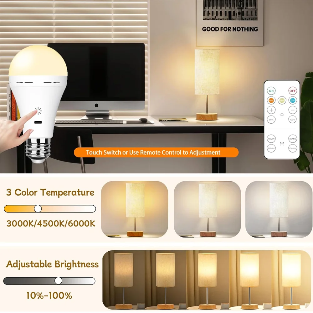 Rechargeable LED Emergency Bulb with Remote Control