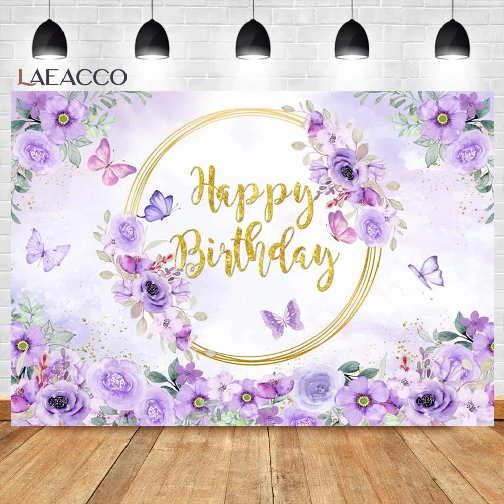 Cartoon Butterfly Backdrop Photography Girl First Birthday Party Flower Gold Dots Baby Shower Photo Background Photo Studio photo backdrop
