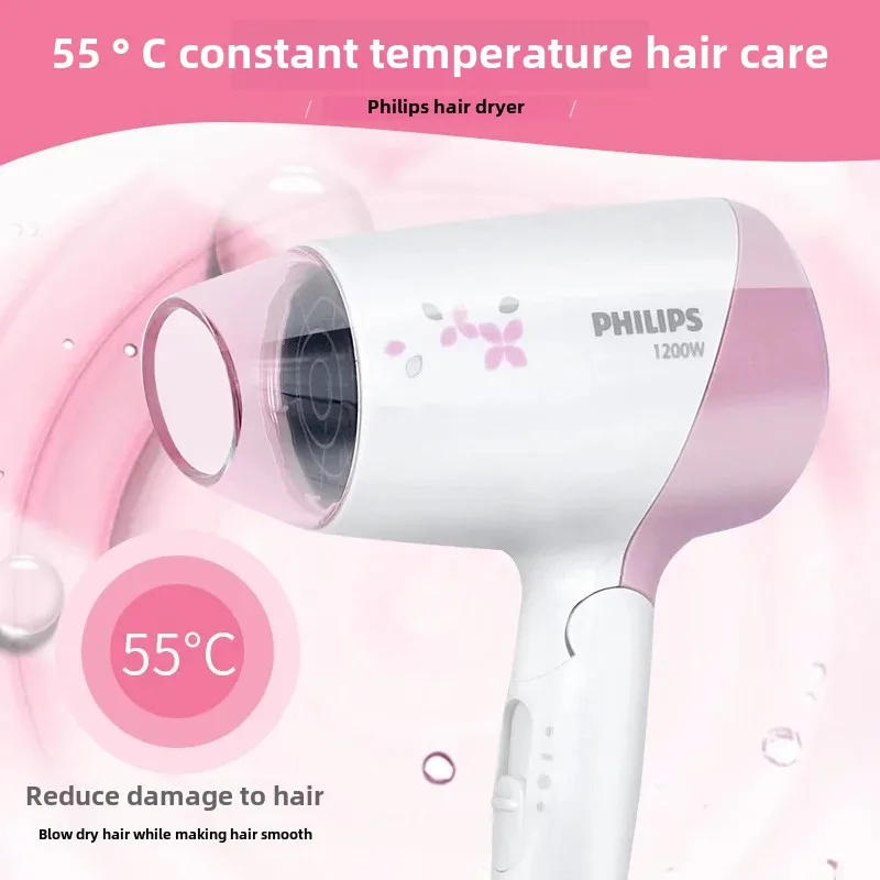 Philips HP8120 Mini Fan Foldable Hair Drying Machine Temperature Constant For Home Dormitory Student Use Low Power 1200