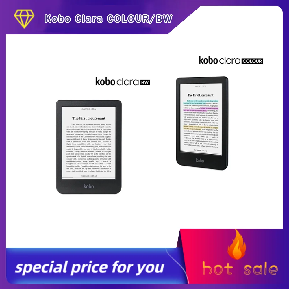 KOBO Clara Colour 300 PPI in BW mode, 150 PPI in color mode
