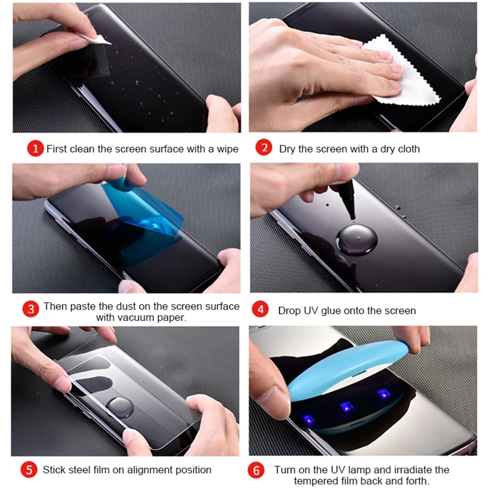 3D Curved Full Glue Tempered Glass Screen Protector with RSR UV Glass Technology
