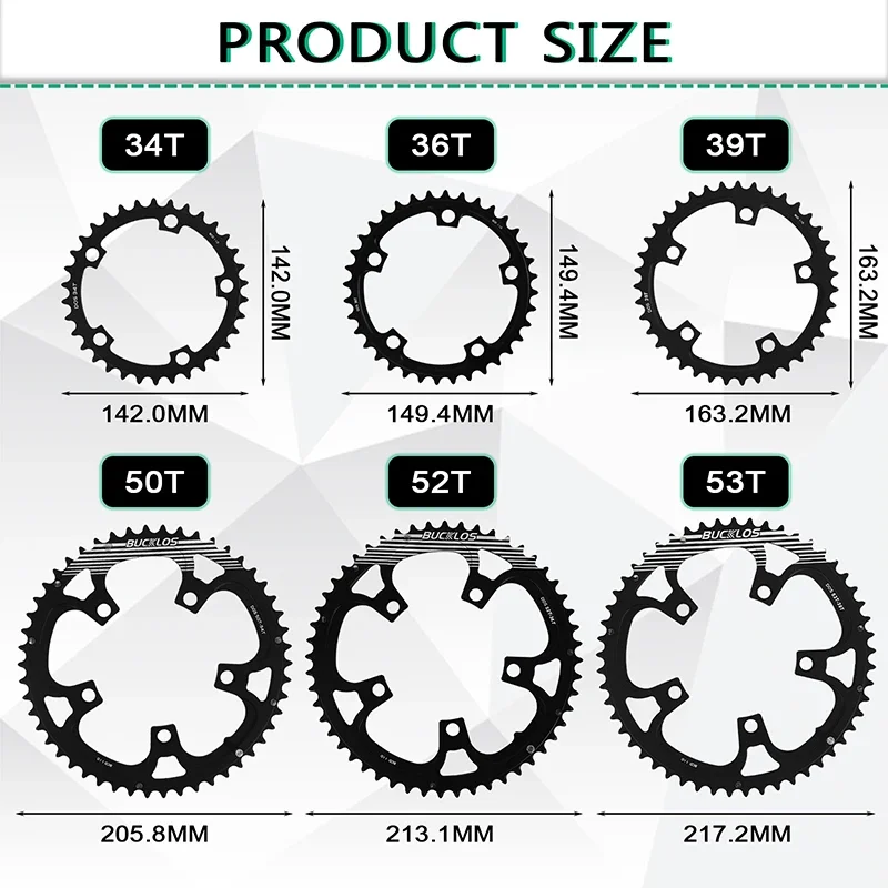Ultralight Double Chainring for Road Bike 110BCD 50-34T 52-36T 53-39T Bicycle Cr