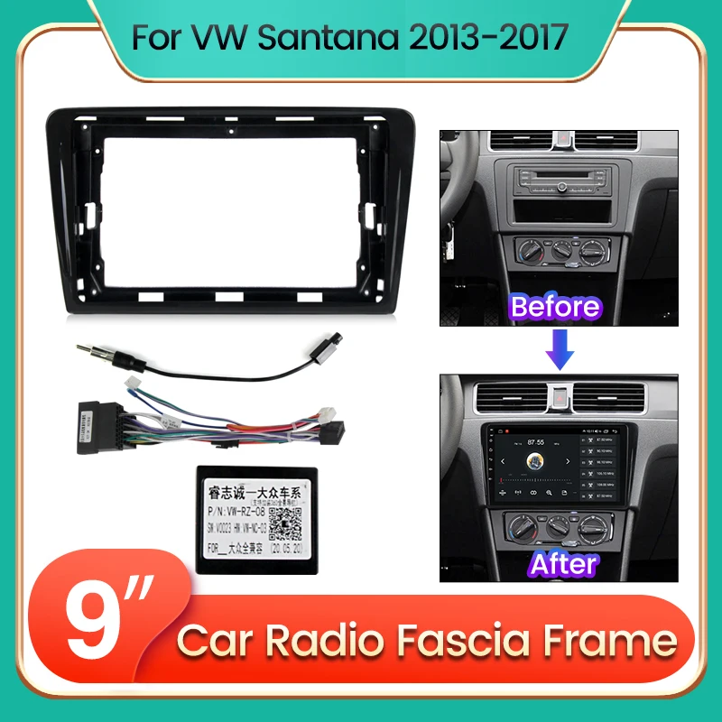 

Автомобильная универсальная рама для лица Android для Volkswagen VW Santana 2013-2017, автомобильное радио, видео, GPS плеер, Модернизированная рама, комплект приборной панели