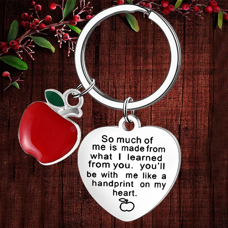 

Charm Teacher Christmas Valentines Gifts Keychain Teacher Appreciation Gifts Key chain Keyring Holder Teachers ' Day gift