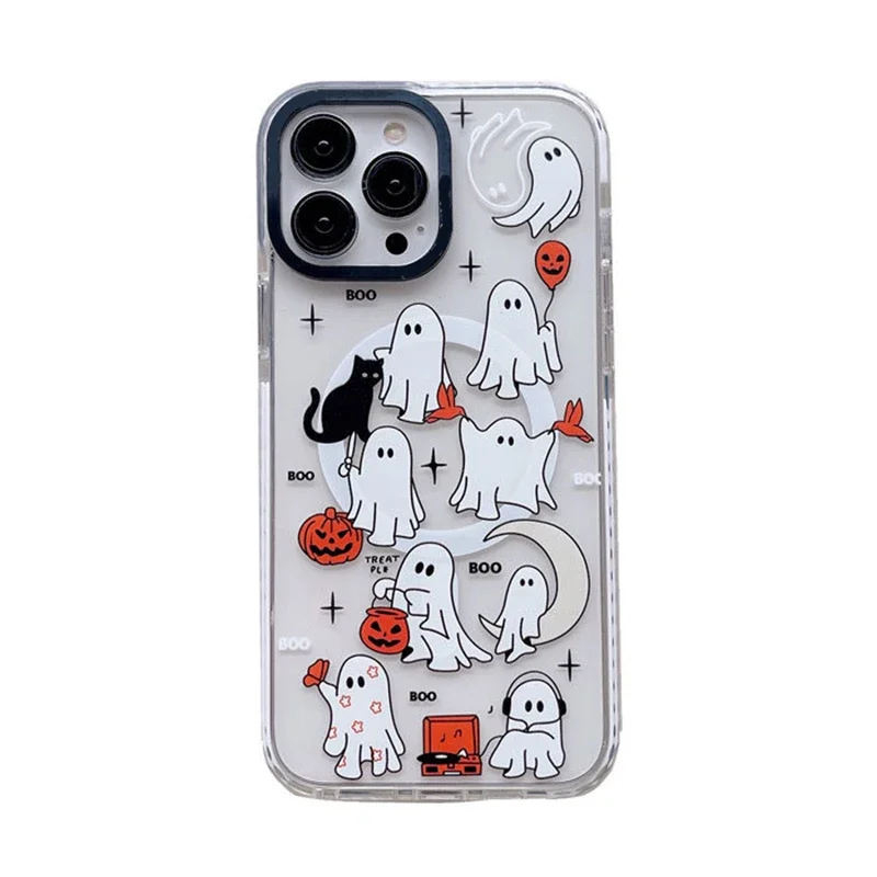 MagSafe Acrylic Ghost Phone Case Cover for IPhone 11 12 13 14 15 Pro Max Case for IPhone 15 Pro Max