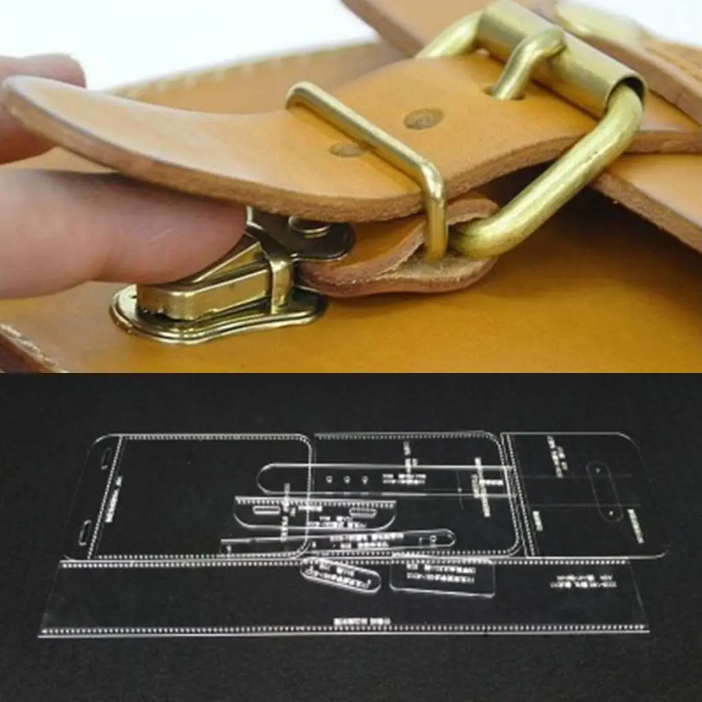 9pcs Acrylic Clear Template for Belt Waist Bag Holder Leathercraft Pattern