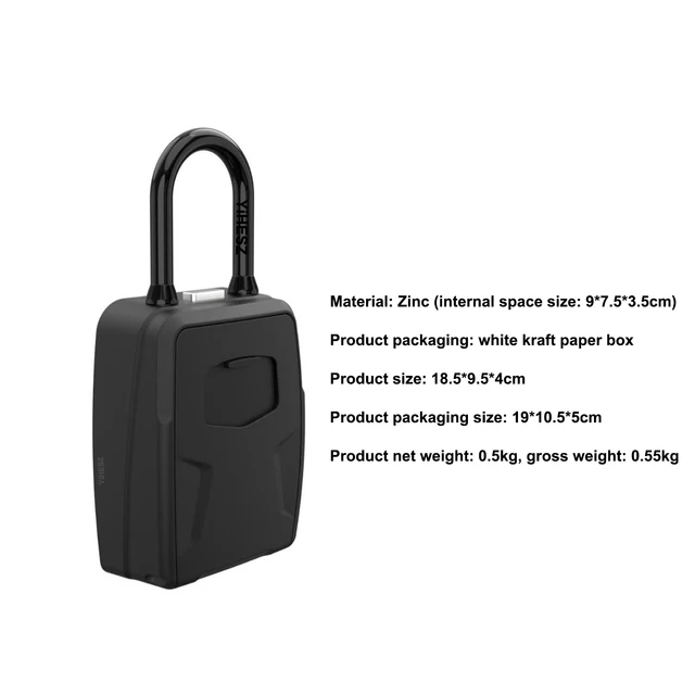 Wheel Password Key Lock Box Wall Mount 4 Digit Passwords Lock Keys Storage Box Hanging Home Office Strong Key Safe Box 4