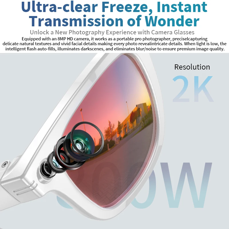 New 800W Camera AI Glasses Men Color-Changing Smart Translation Glasses Photo Video Recording Waterproof Call Smart Sunglasses