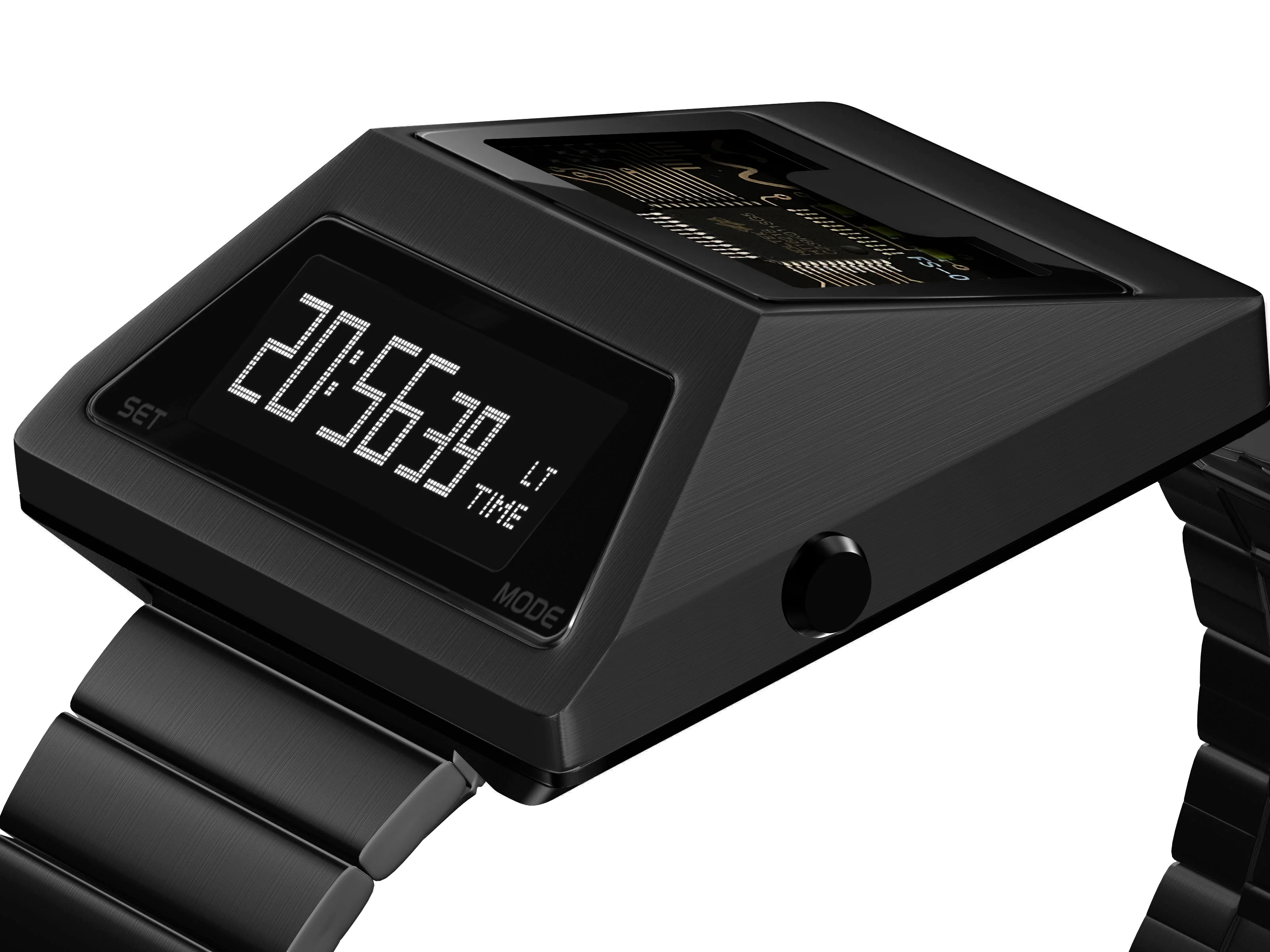 BENLYDESIGN Unique Metal Watches Digital Cyber Watches For Men Retro-futuristic Punk Style Fashion Led Electronic Watch S3000-C