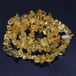 Natural Stone Irregular Crystal Agate Gravel Beads - Length about 39cm (Citrine chips)