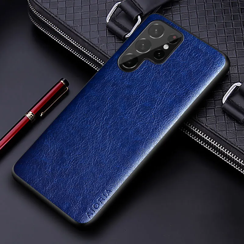 Luxury PU Leather Solid Color Phone Case – Soft TPU & Hard PC