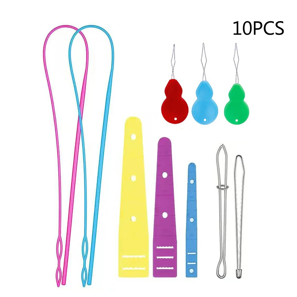 Drawstring Threader Set Drawstring Replacement Tools Plastic and Metal Needle Threader Tool Loop Turner Hook Sewing Supplies 