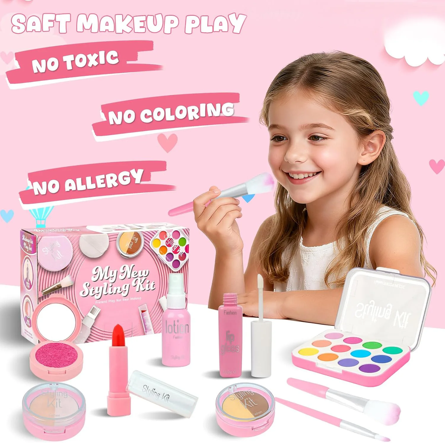 Glamour Play Makeup Set for Girls – Pretend Beauty Kit for Ages 3 and Up