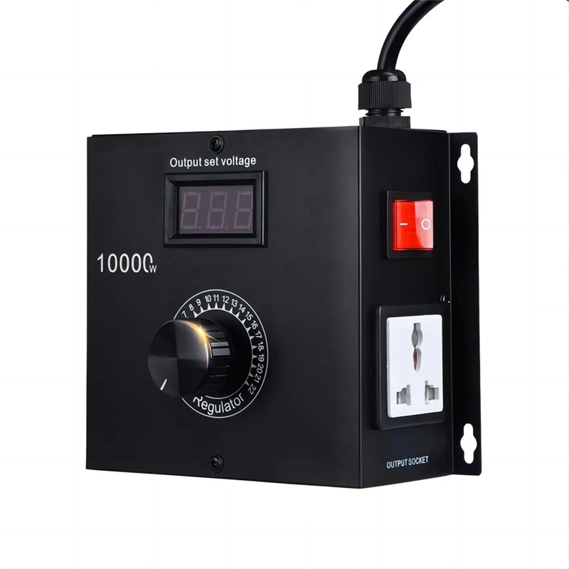 

10000W AC Variable Speed Controller 120V-220V 15A, Fan Speed Controlle Motor Speed Controller For Electric Motor EU Plug