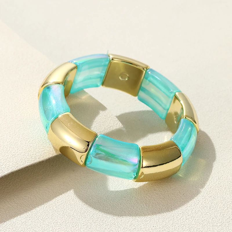 Set Di Bracciali Rigidi In Acrilico Grosso Per Donna – Colorati, In Resina, Gioielli Geometrici E Alla Moda