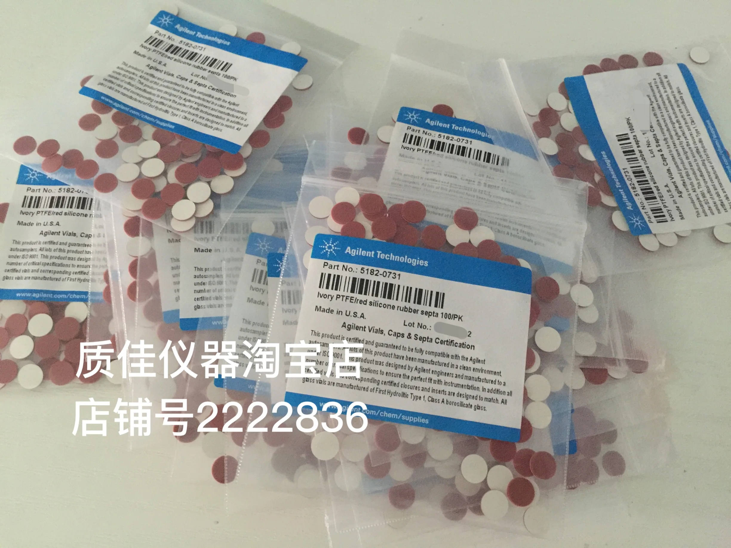 Agilent Original 2ml Vial Septum Ptfe Red Silicone Rubber 9mm Vial Pad