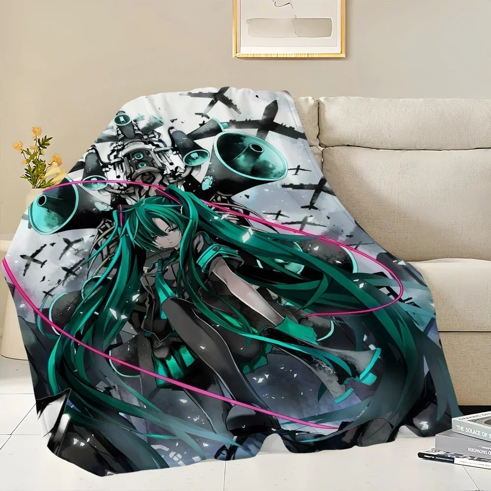 Cute H-Hatsune M-Miku skicomfort warm Soft Baby blanket suitable Home Kid Lunch Blanket Suitable for Home Office Daily Use Cover 4