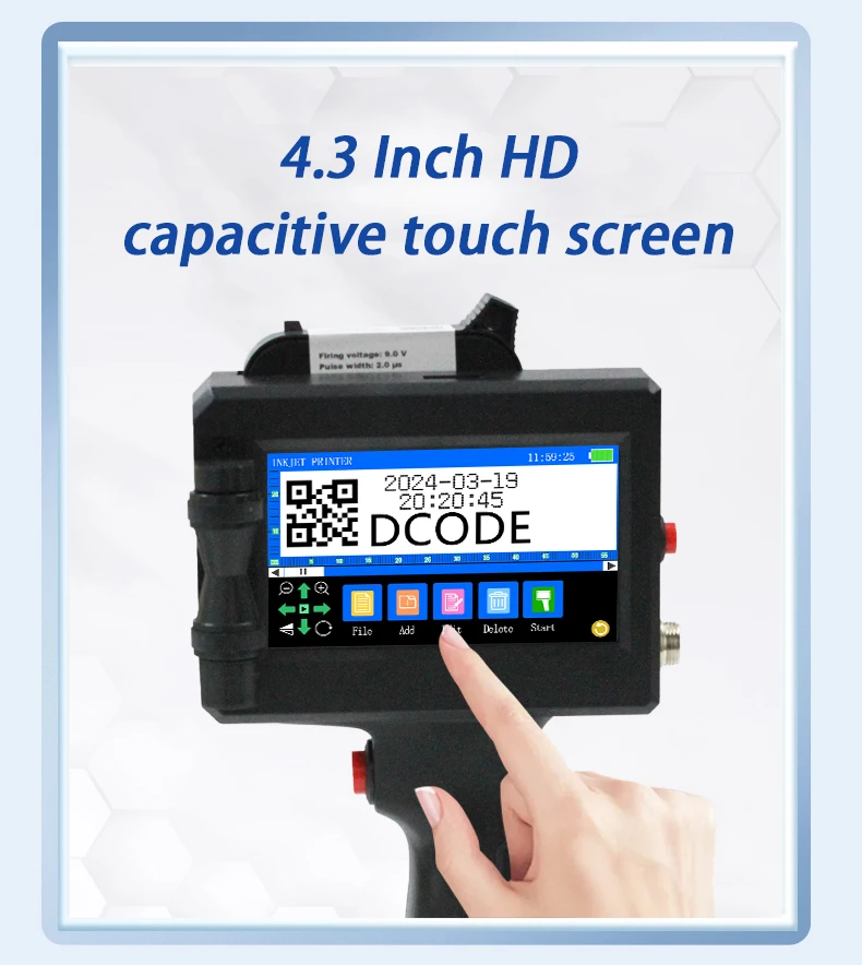 1750PLUS-1 25.4mm Handheld Inkjet Printer Portable TIJ Printer Logo Counter Batc