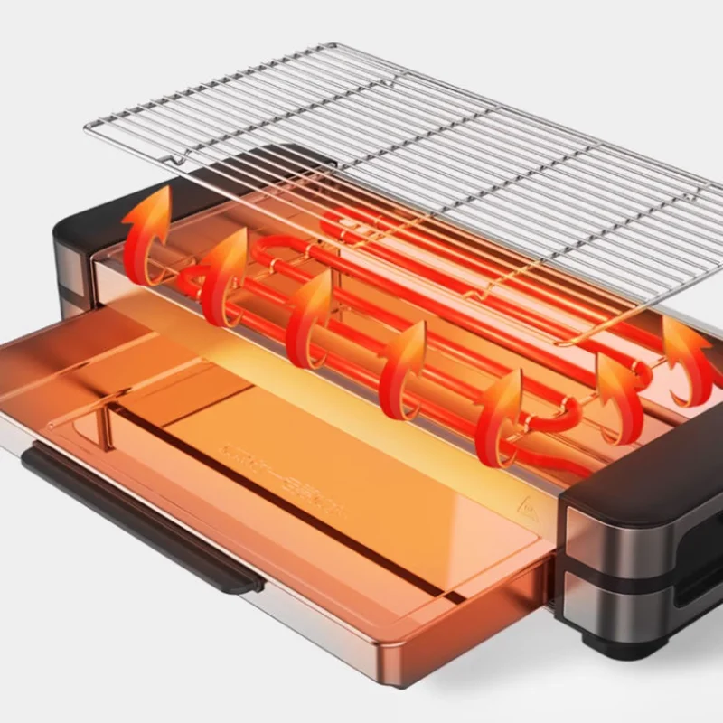 Electric Grill Household Indoor Barbecue Smokeless Grill Kebab Grill Griddle электро гриль для кухни Cbistecchiera Elettrica 3