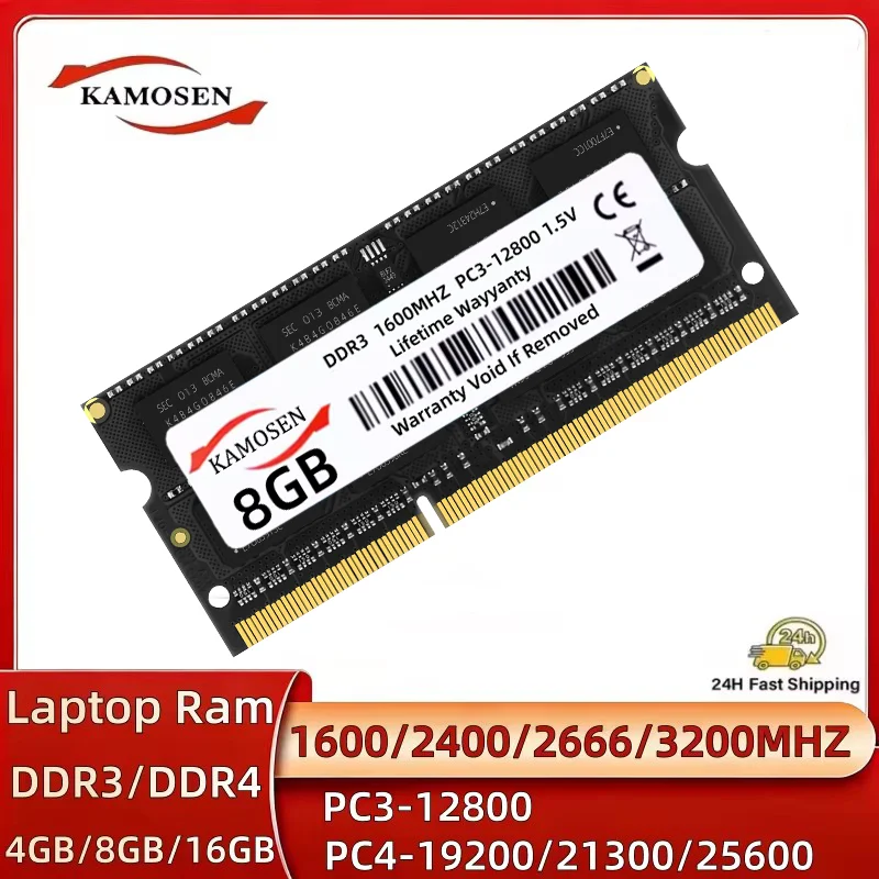 DDR3 DDR4 4GB 8GB 16GB ノートパソコン用メモリ RAM PC4 1.2V 2133 2400 2666 3200Mhz PC3 1.5V 8500 10600 12800 Non-ECC SODIMM メモリ RAM
