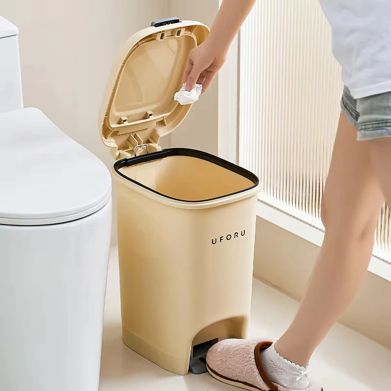 Uforu 대용량 쓰레기통, 페달형 쓰레기통, 주방, 기숙사 및 욕실용 DIY 창의적인 쓰레기통, 사랑스러운 디자인