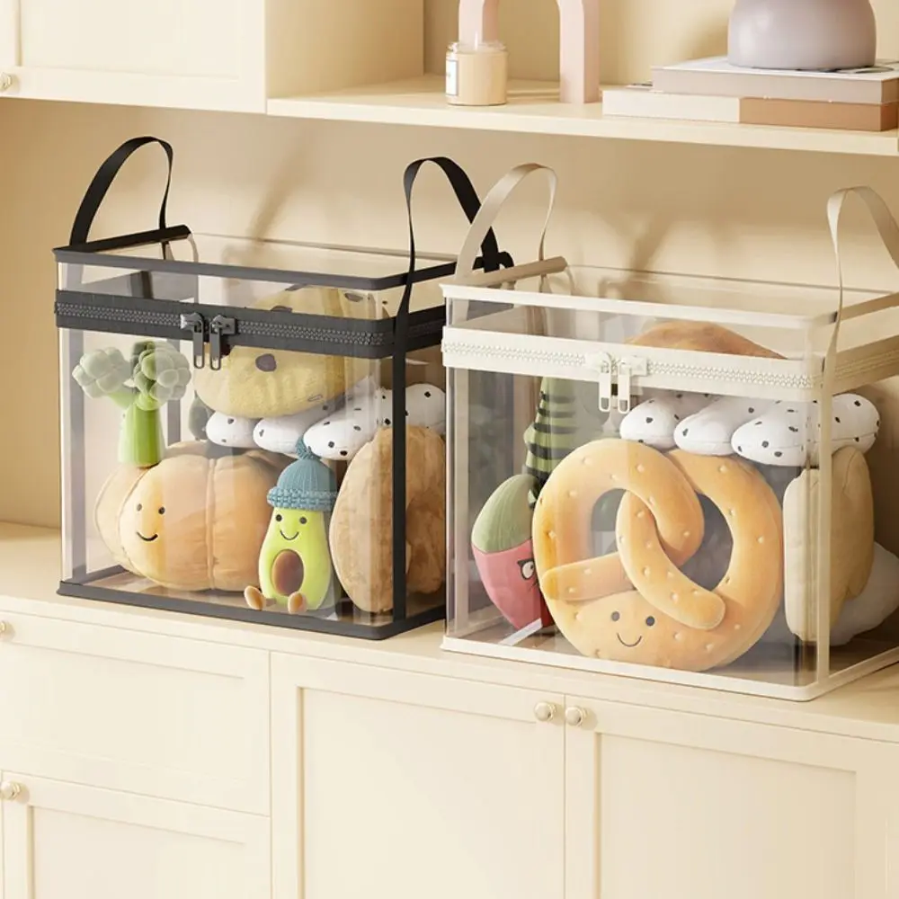 Transparent Visible Doll Storage Bag Large Capacity With Zipper Handle Clear Storage Case Dustproof Stackable