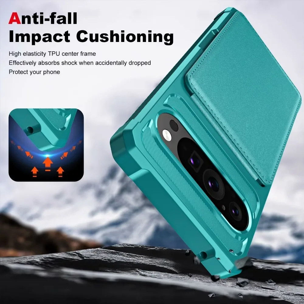 Luxury Leather Flip Wallet Phone Case with Card Holder and Anti-Drop Protection