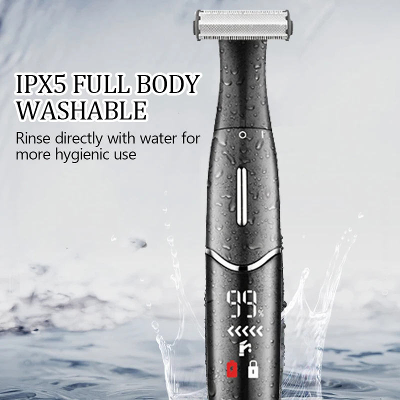 Kemei KM-1903 Unisex Private Electric Trimmer Electric Hair Shaver with LCD Display – All-in-One Full Body Hair Removal Device