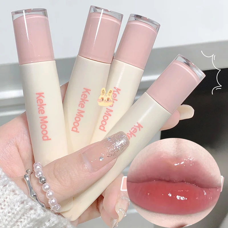Lip Essence Jelly Water Lip Gloss Clear Light Hydrating Lip Tint Mirror Glossy Lip Glaze Tube Moist Lip Stick Lip Care Cosmetics 4