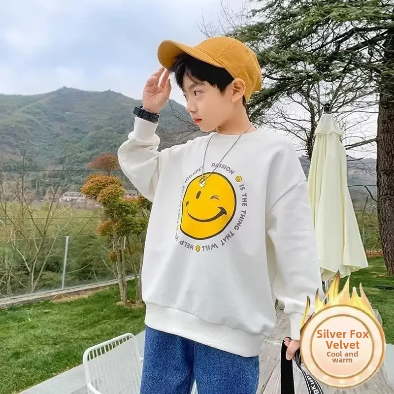 남아용 기모 맨투맨, 따뜻한 상의, 베이비 맨투맨, 가을 겨울 컬렉션, 2022 새..