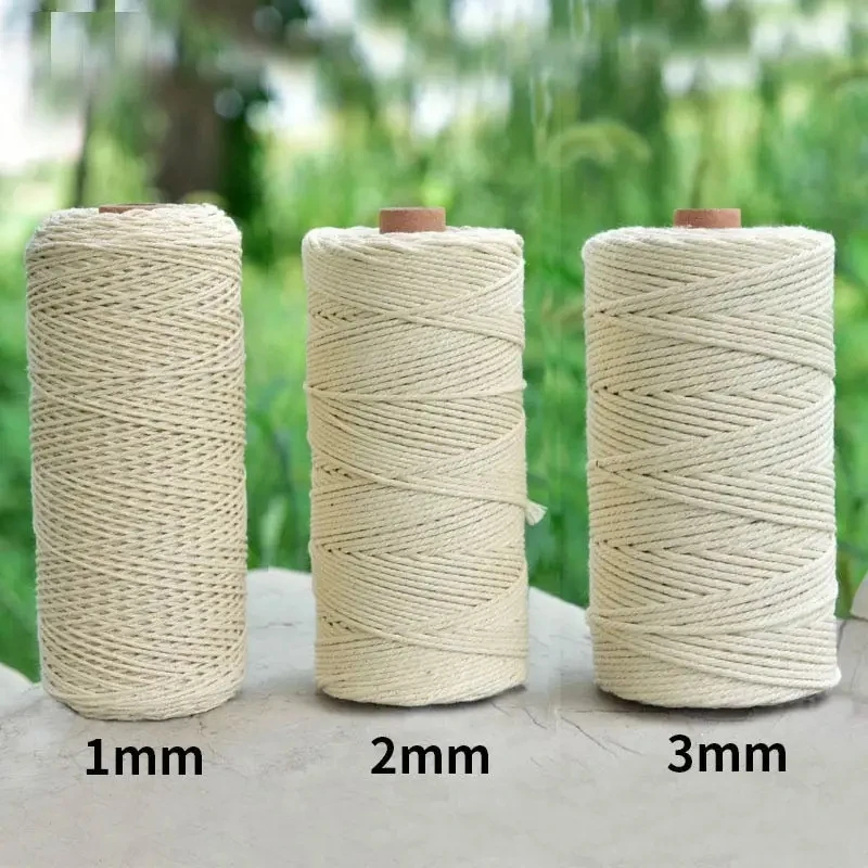 

100% Natural Cotton Macrame Cord Macrame Rope Craft Cord for DIY Crafts Knitting Plant Hangers Christmas Wedding Décor Beige