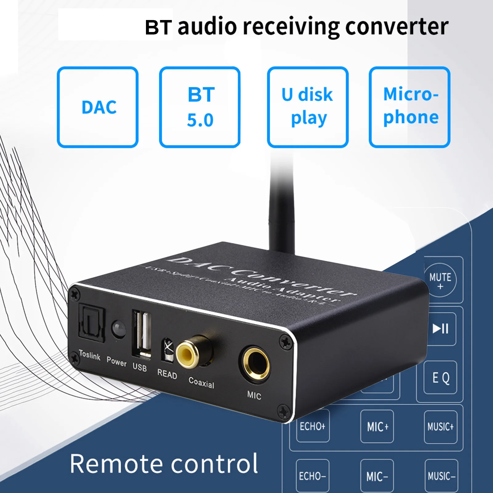

Wireless 5.0 Receiver - DAC Converter 3.5mm Audio Output - Super Performance Audio Adapter Receiver