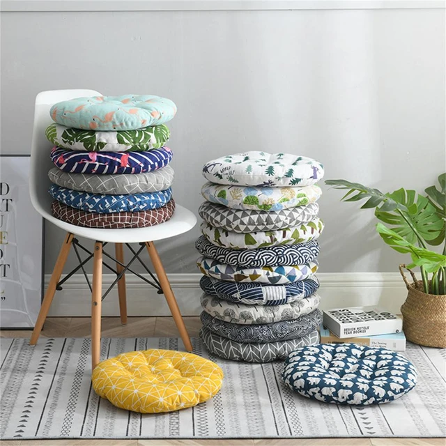 Office Chair Cushion Thicken Round Linen Seat Cushions For Back Pain Home  Decor Decorative Outdoor Garden Cushions for Sofa - AliExpress