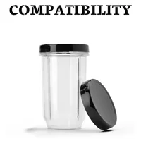 Nouveau jeu de tasses + couvercles de 12oz, pièces pour mélangeur magique, couvercles pour tasses MB1001 250W, pour pièces de rechange magiques 3