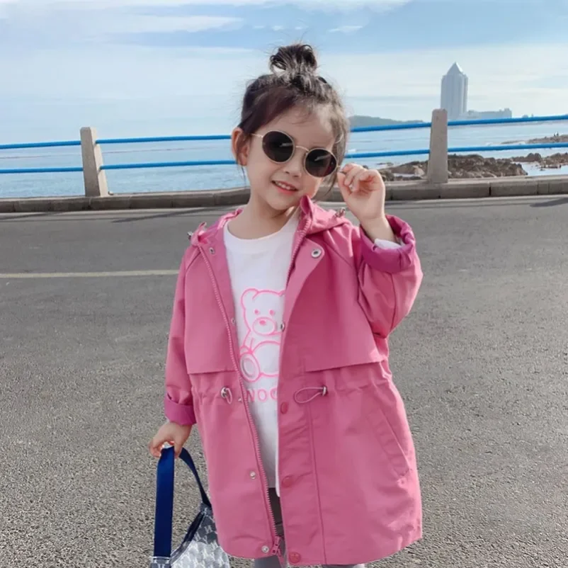 

Girls' Autumn Clothes New Children's Korean Version Of The Windbreaker Jacket Baby Foreign Style Coat Skirt 2 4 6 8T 2021