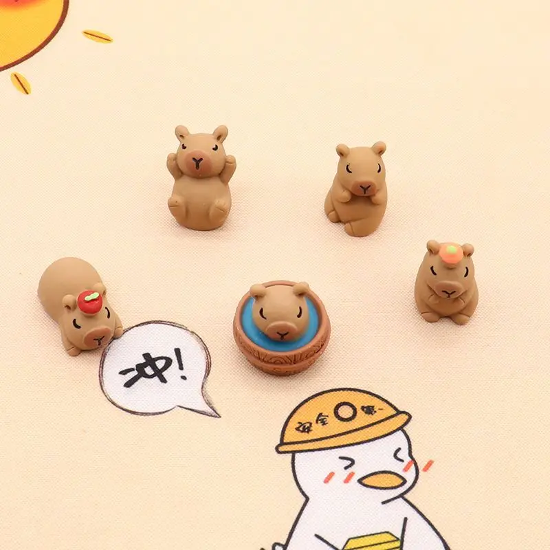 100 Mini Statuette Di Capibara In Resina – 6 Stili Carini, Animali In Miniatura Per Terrari, Bonsai E Artigianato Fai Da Te - 2