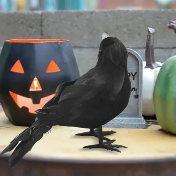 Halloween Black Raven Decoration Set 5