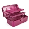 JHD Glitter Pink & Craft Tool Storage Box,3-Layer Stackable Carry Tackle Box Sewing Box Organizer for Art 4