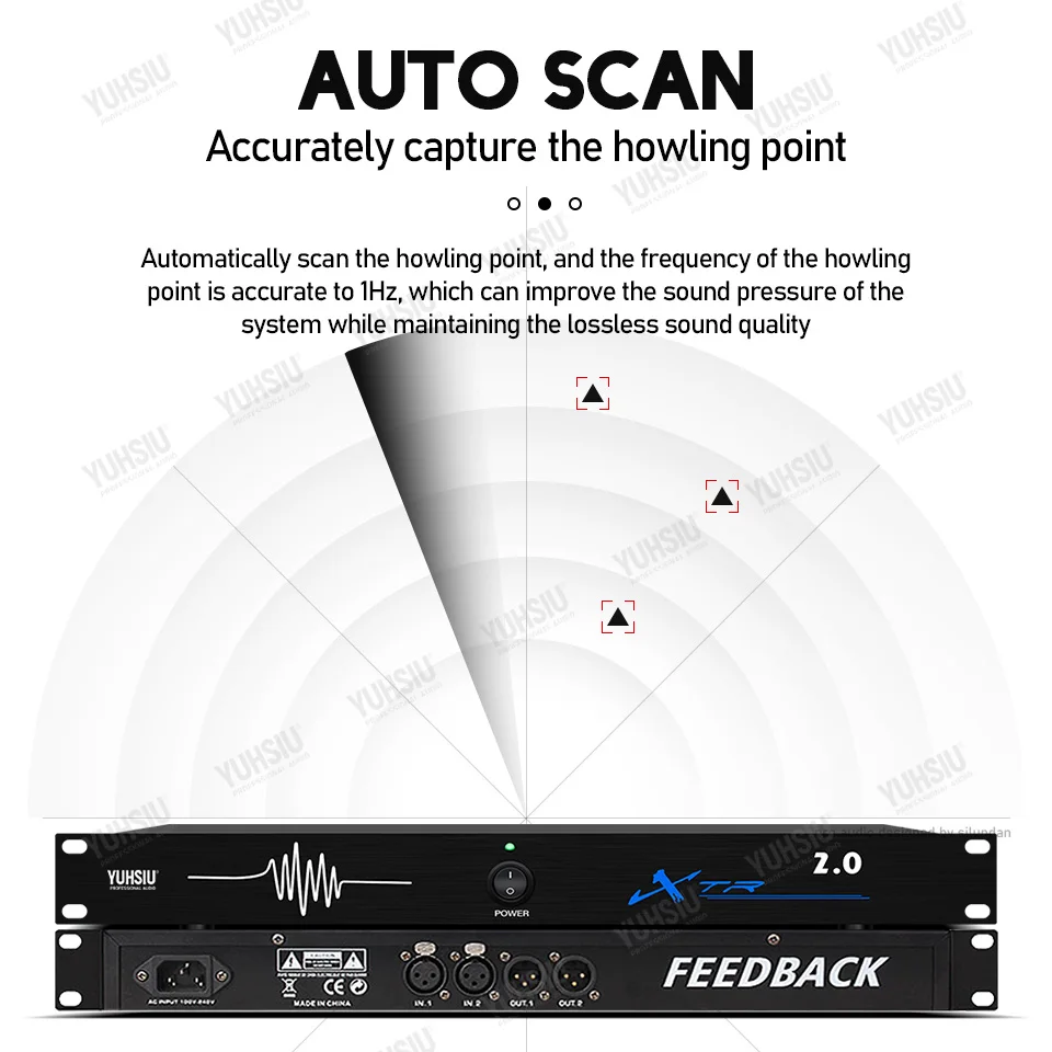 Professional Feedback Destroyer 2 in 2 Out Performance Stage Conference Automatic Anti-Howling KTV Microphone Frequency Shifter